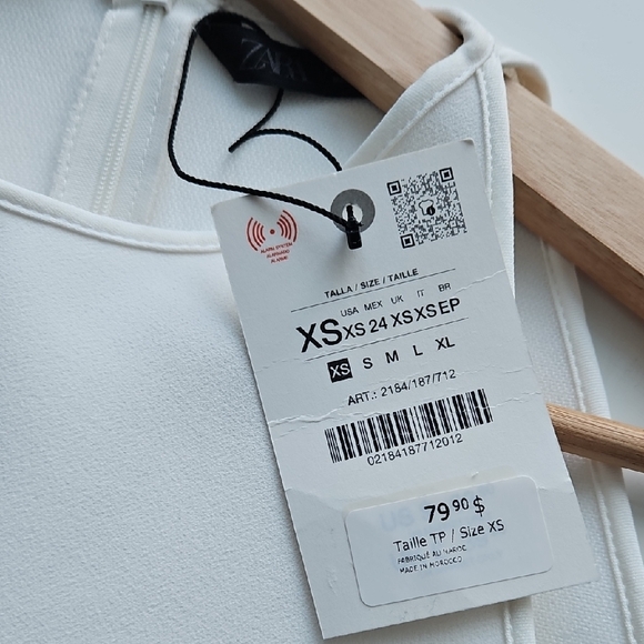 NWT Zara Elegant White Sleeveless Dress - Picture 6 of 8